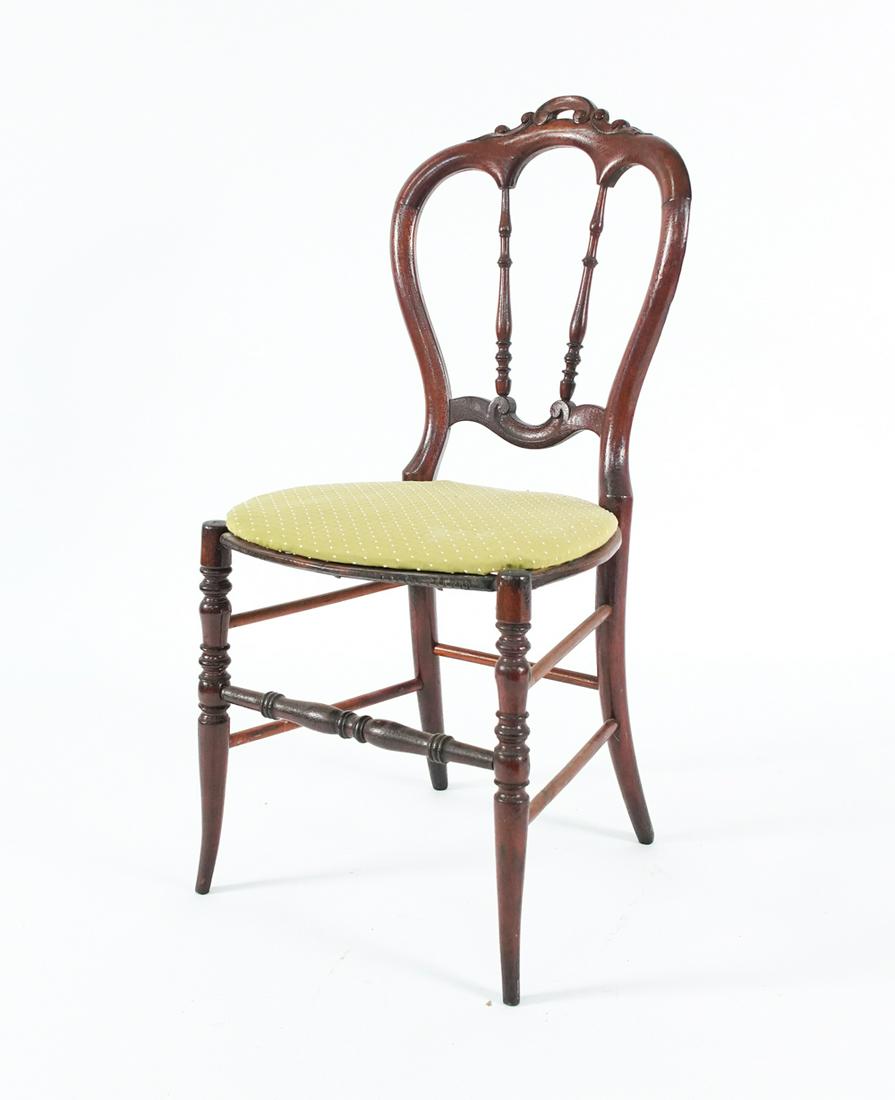 LATE 19TH C. CARVED BALLOON BACK SIDE CHAIR (1 of 9)