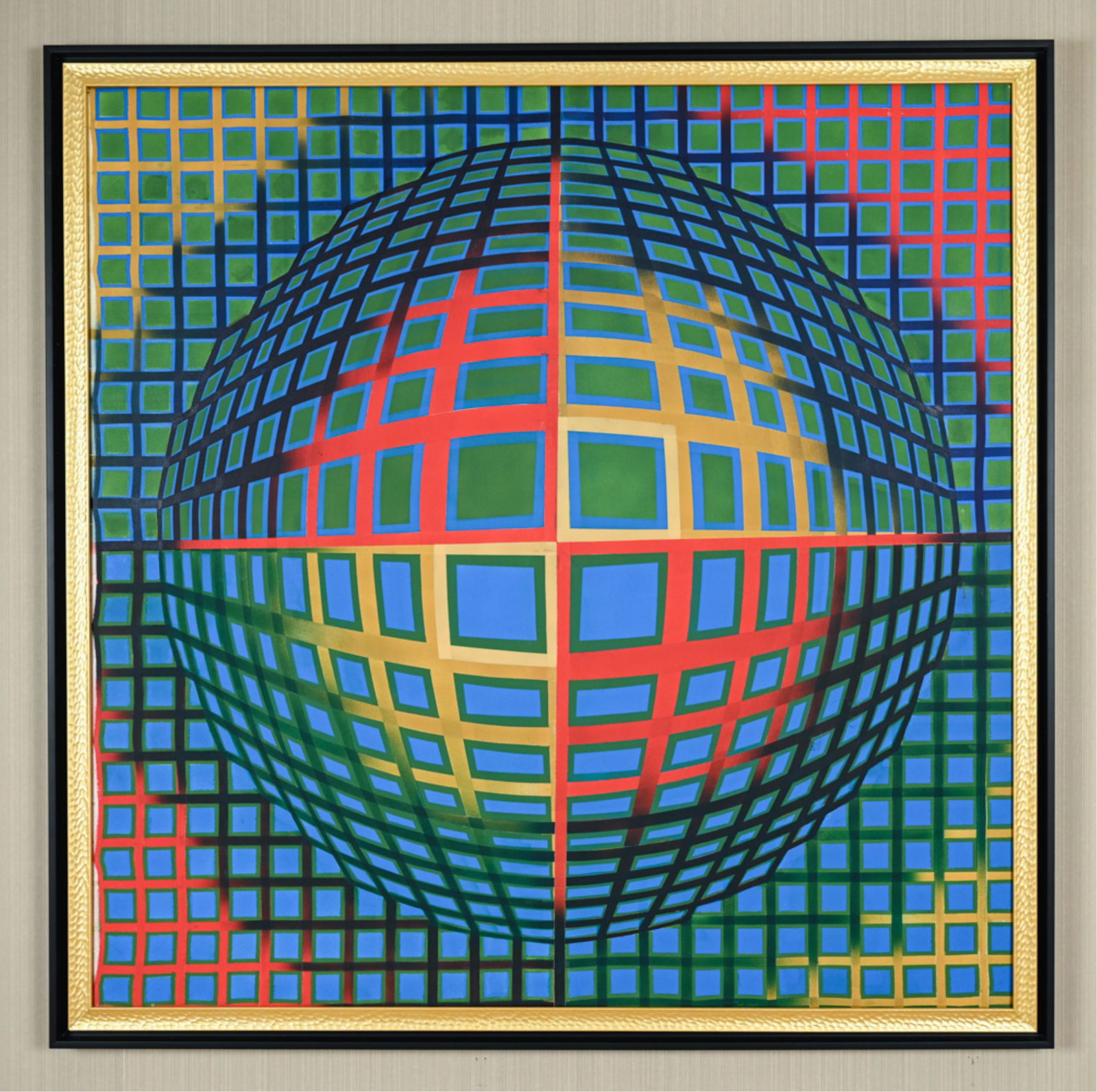 VASARELY STYLE CONTEMPORARY OP-ART O/C (1 of 11)