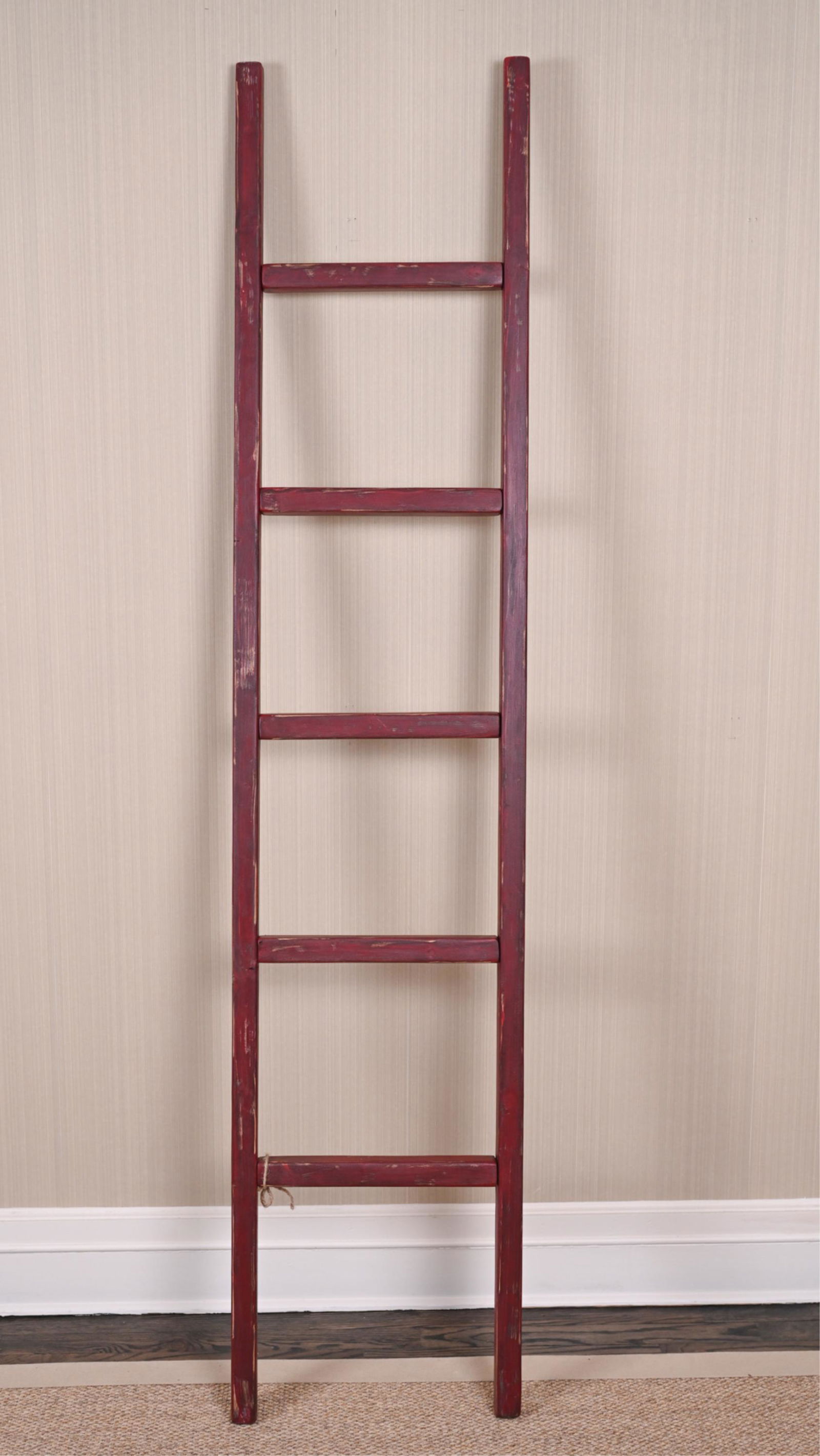 COUNTRY FARMHOUSE STYLE RED PAINTED LADDER (1 of 6)