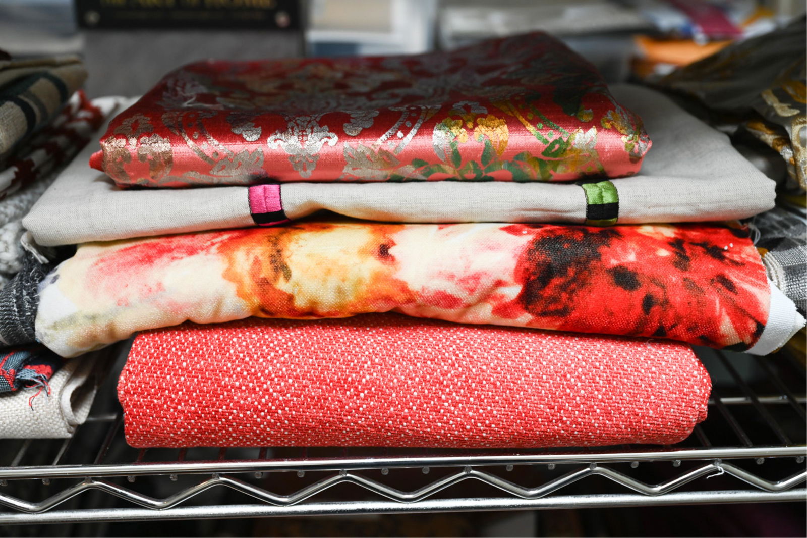 GROUPING OF RED FABRICS REMNANTS (1 of 6)