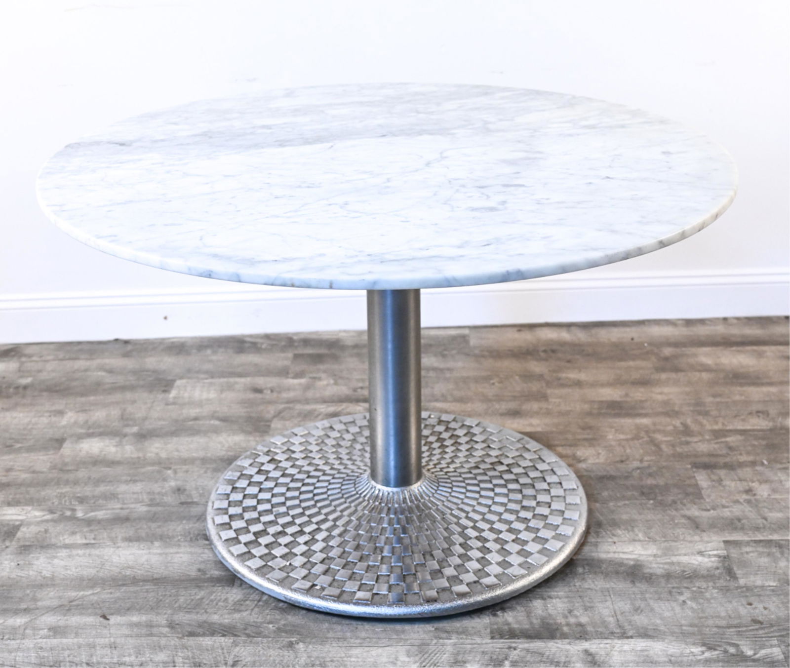 MARBLE-TOP CHROME BASE TABLE (1 of 11)