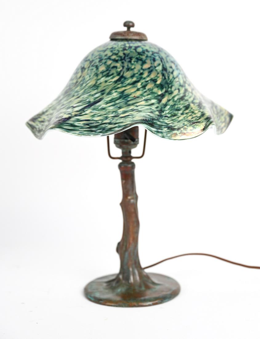 TREE FORM TABLE LAMP ART GLASS SHADE (1 of 10)
