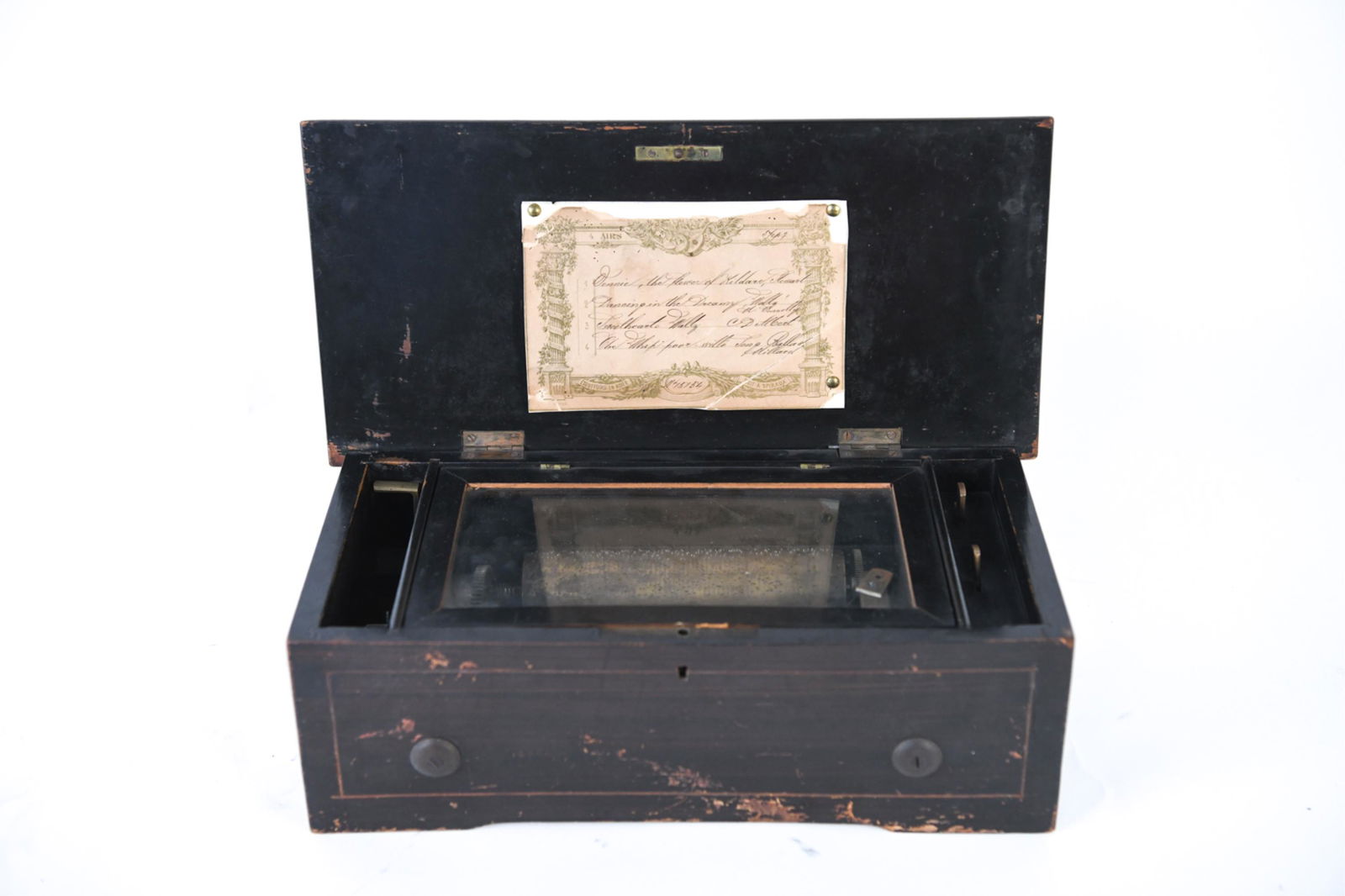 ANTIQUE SWISS INLAID 4-SONG CYLINDER MUSIC BOX (1 of 15)