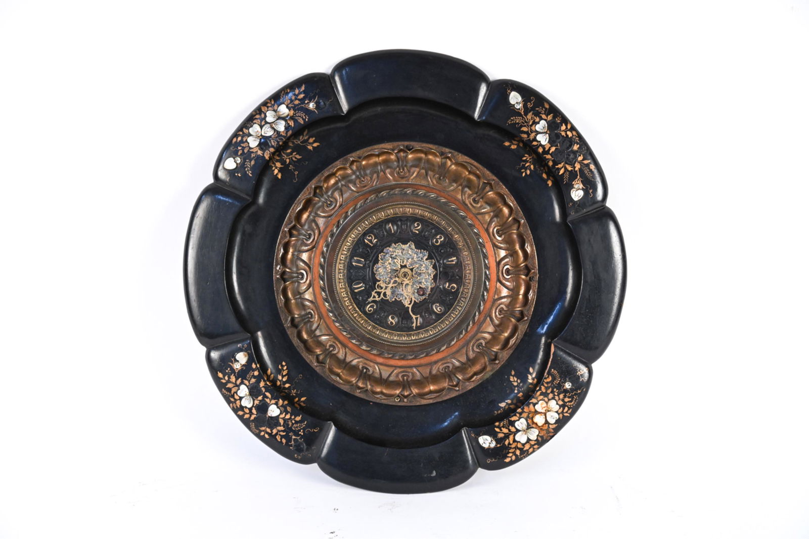 19TH C. PAPER MACHE WALL CLOCK (1 of 8)