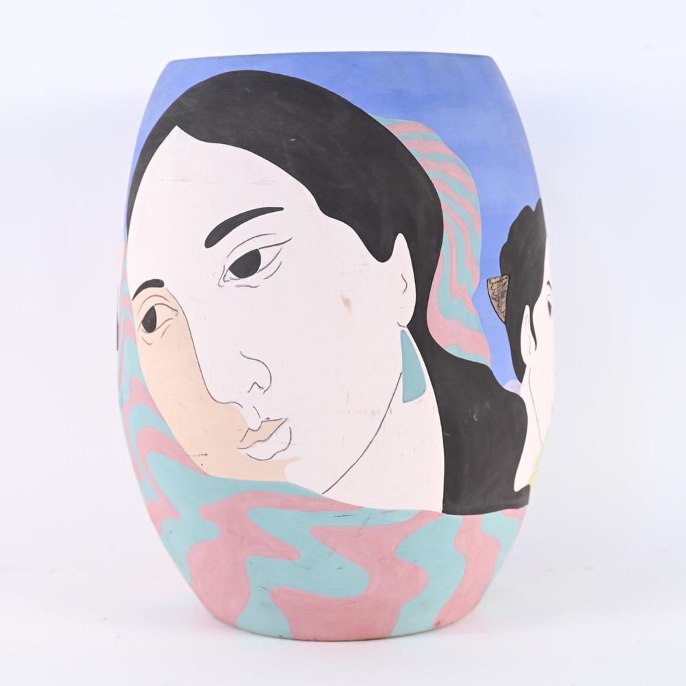 MIGUEL MARTINEZ (B. 1951) LARGE PAINTED CERAMIC (1 of 10)