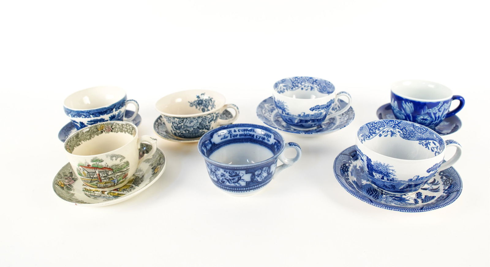 GROUPING OF VINTAGE PORCELAIN SOUP MUGS & SAUCERS (1 of 20)