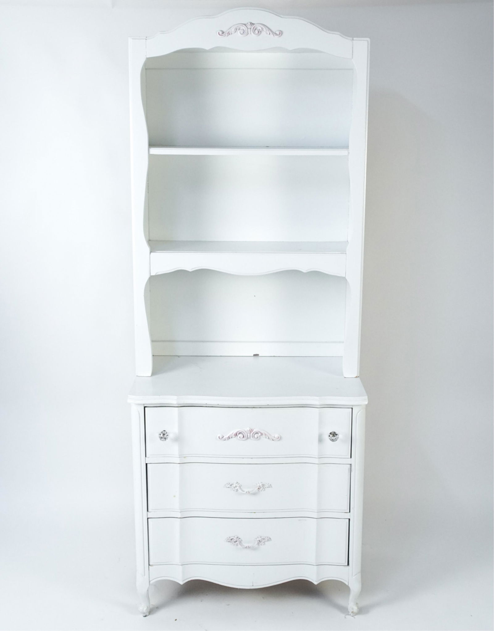 FRENCH STYLE WHITE PAINTED BOOKCASE CHEST (1 of 17)