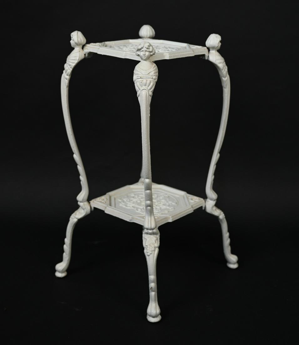 ORNATE PAINTED CAST IRON PLANT STAND (1 of 13)