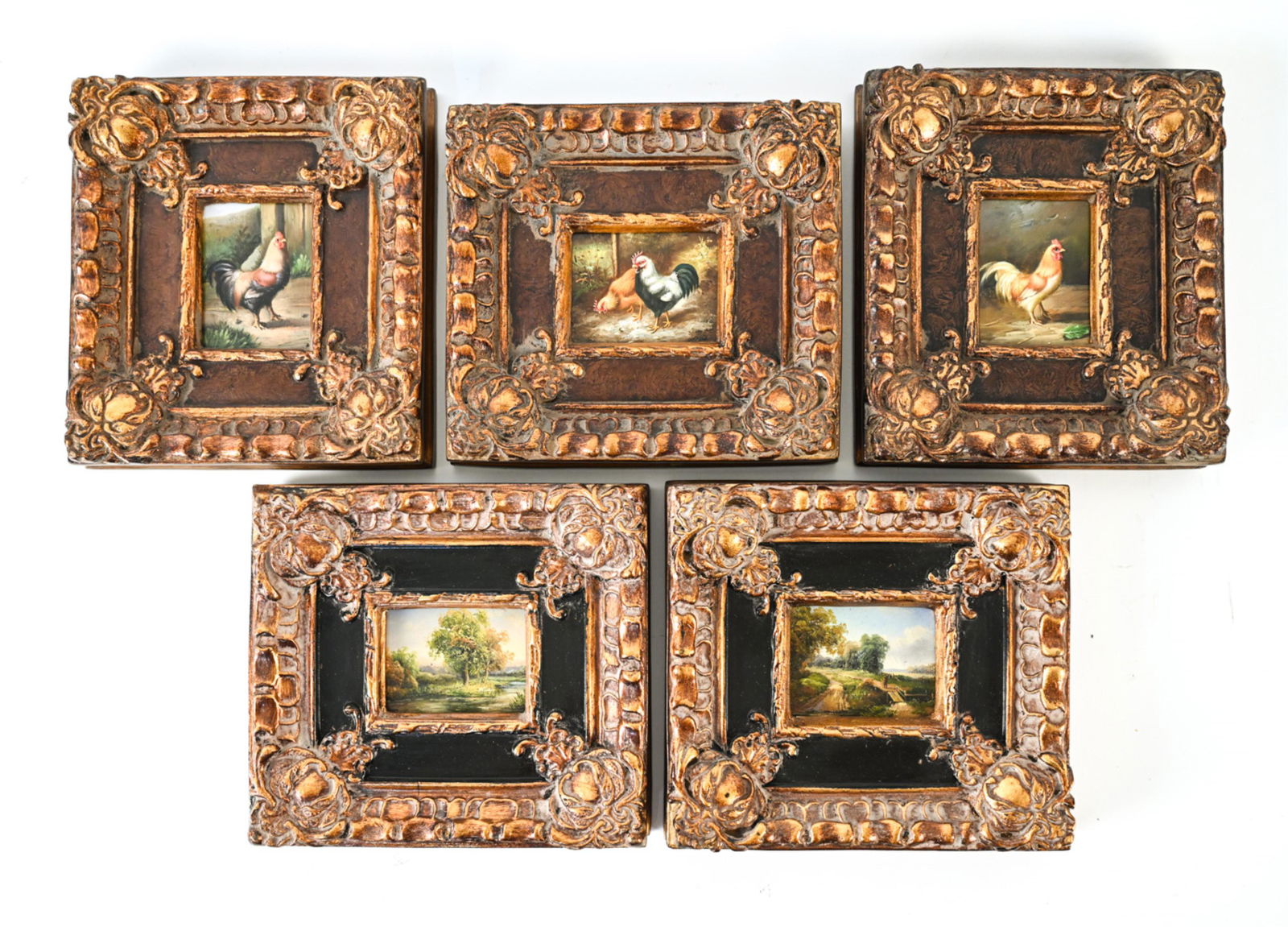 (5) MINIATURE CONTEMPORARY FARM OILS ON PANEL (1 of 10)