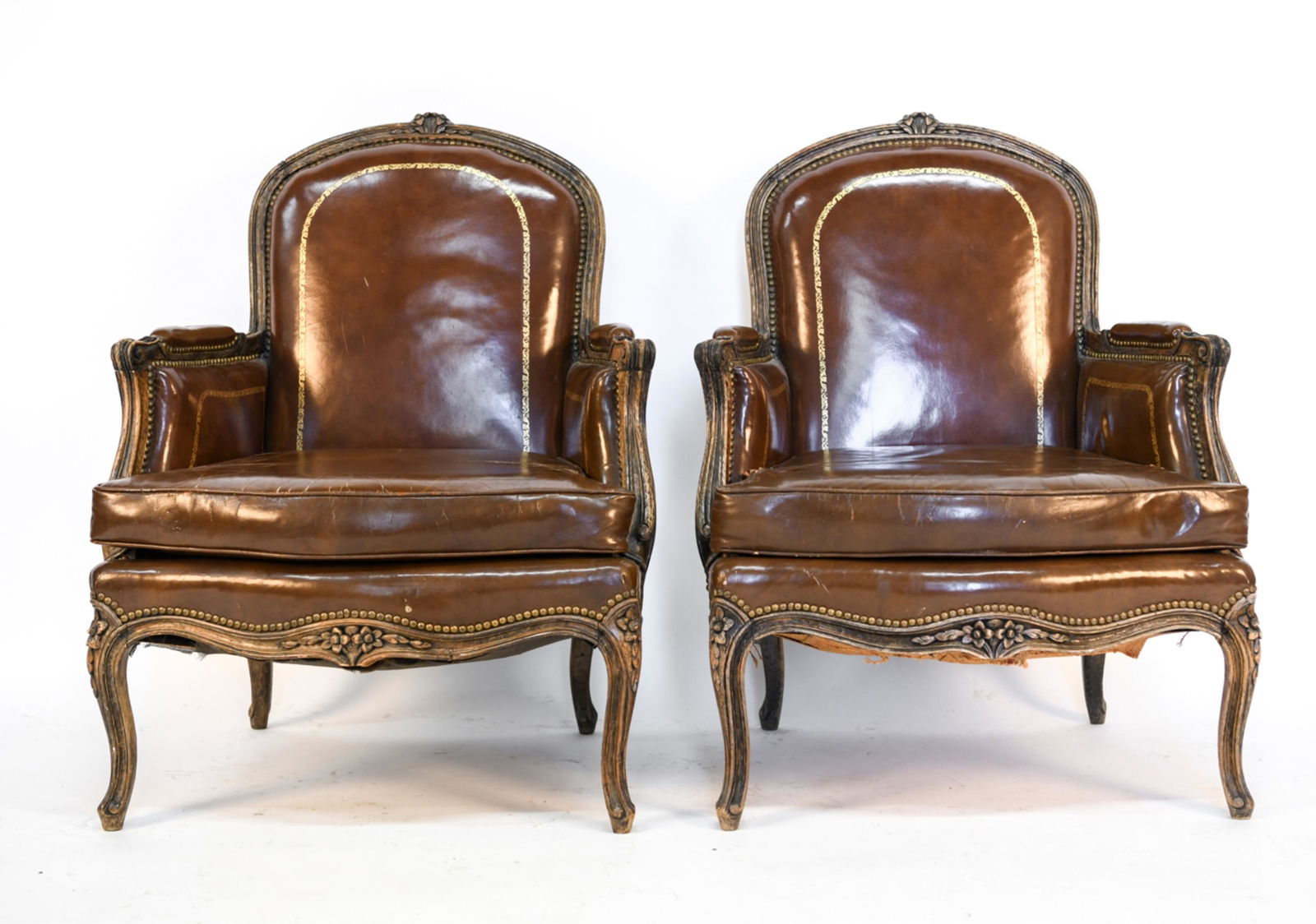 PAIR OF FRENCH STYLE BERGERE CHAIRS (1 of 17)