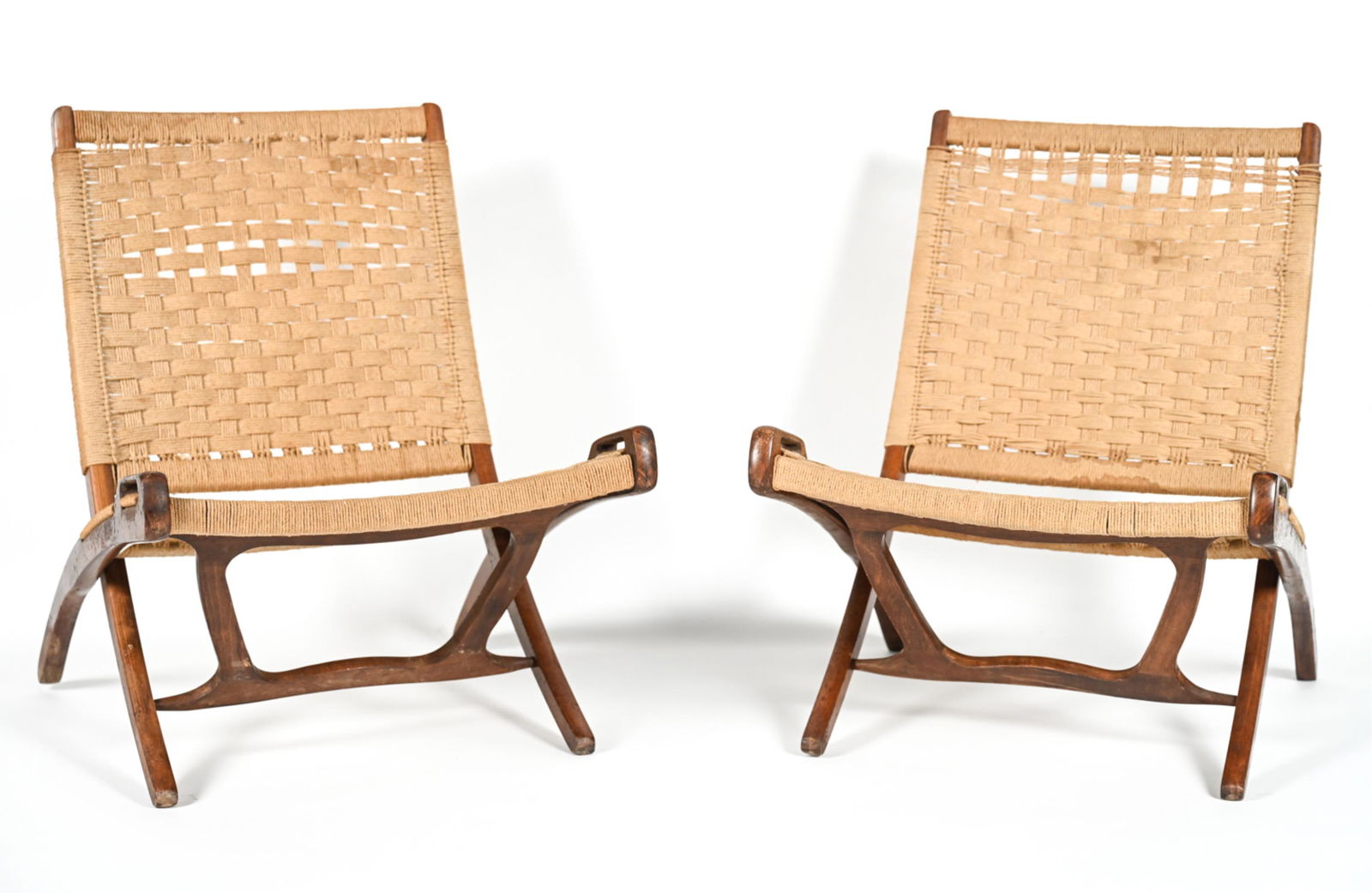 VINTAGE TEAK & ROPE FOLDING CHAIRS FOR RESTORATION (1 of 20)