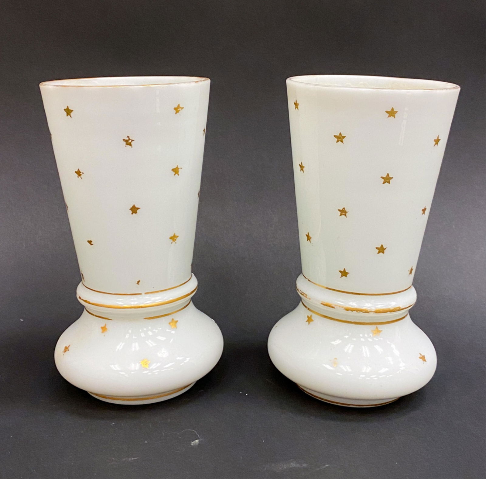 PAIR OF PORTIEUX VALLERYSTHAL OPALINE GLASS VASES (1 of 9)