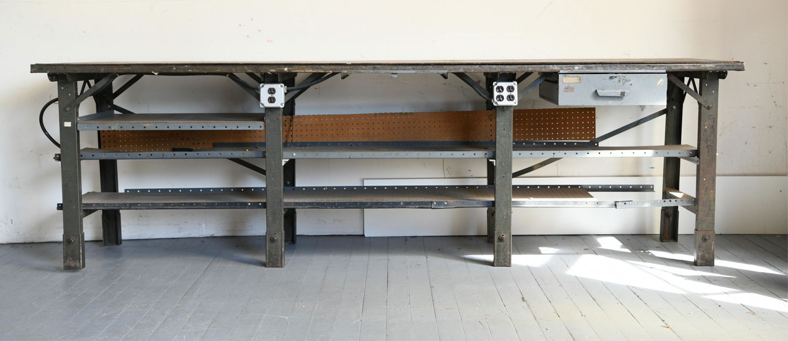 VINTAGE INDUSTRIAL STEEL WORKBENCH (1 of 12)