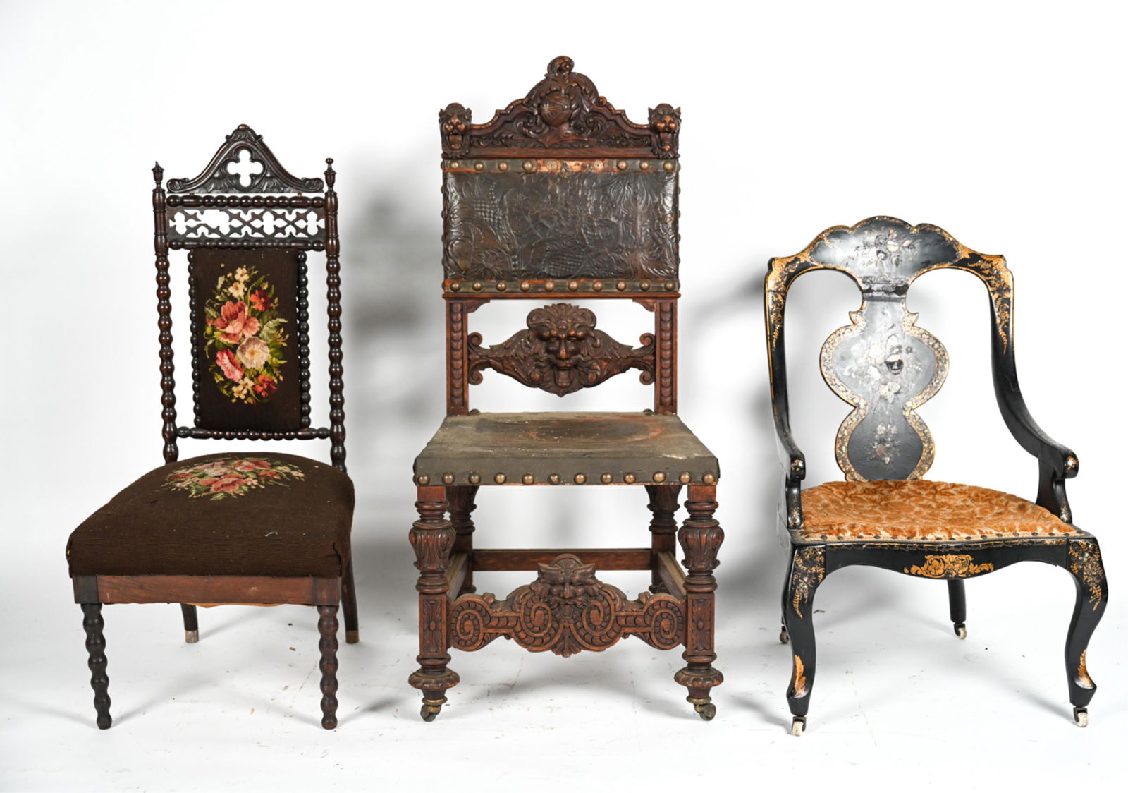 (3) ANTIQUE CHAIRS INCL. GOTHIC STYLE (1 of 20)
