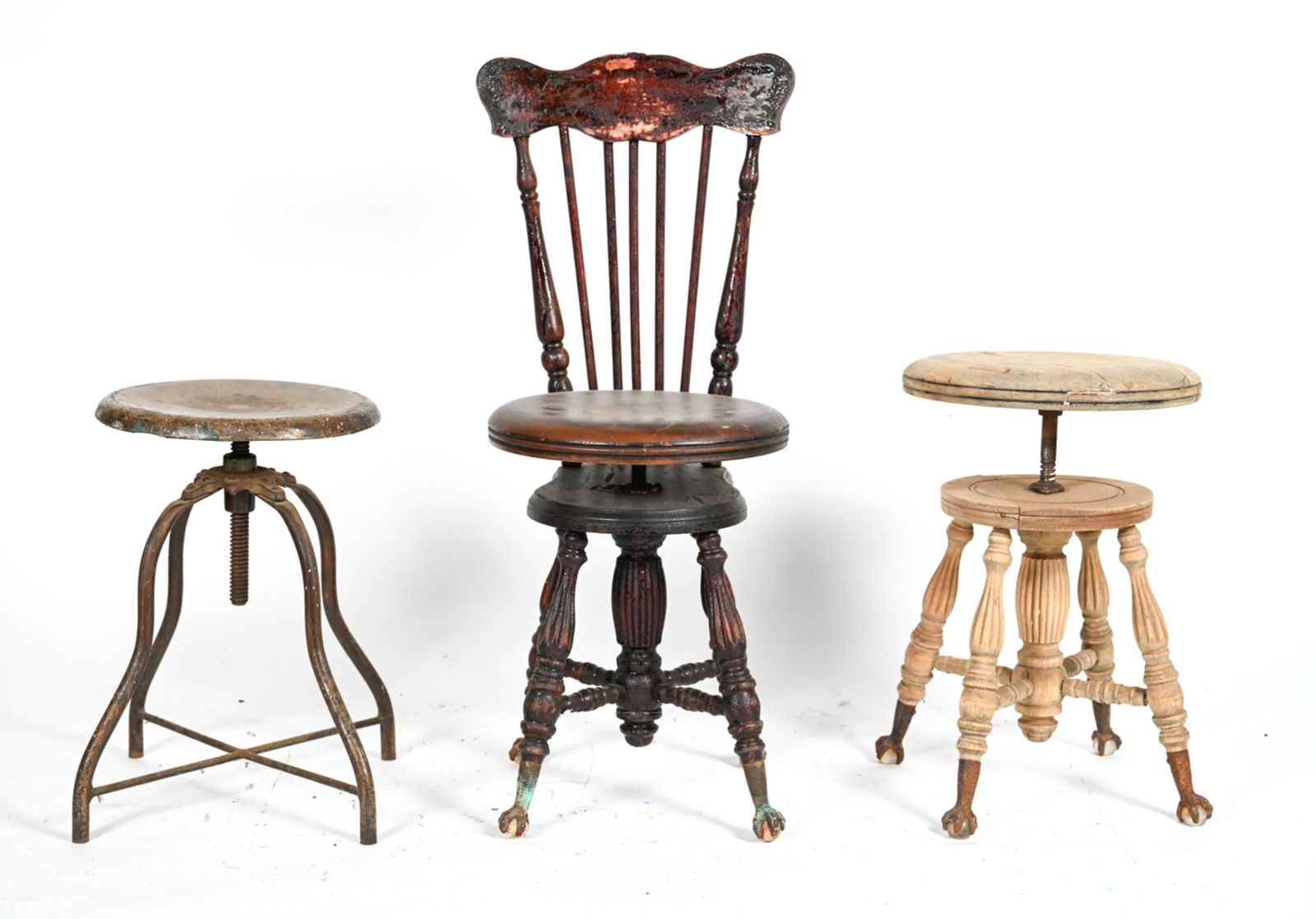 (3) ANTIQUE STOOLS INCL. PIANO & MEDICAL (1 of 15)