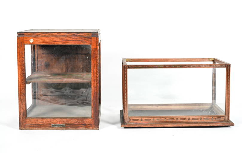 (2) Antique Glass Countertop Display Cases
