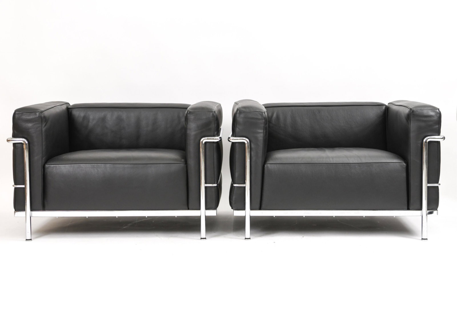 PAIR OF VINTAGE LE CORBUSIER CASSINA LC3 CHAIRS (1 of 16)