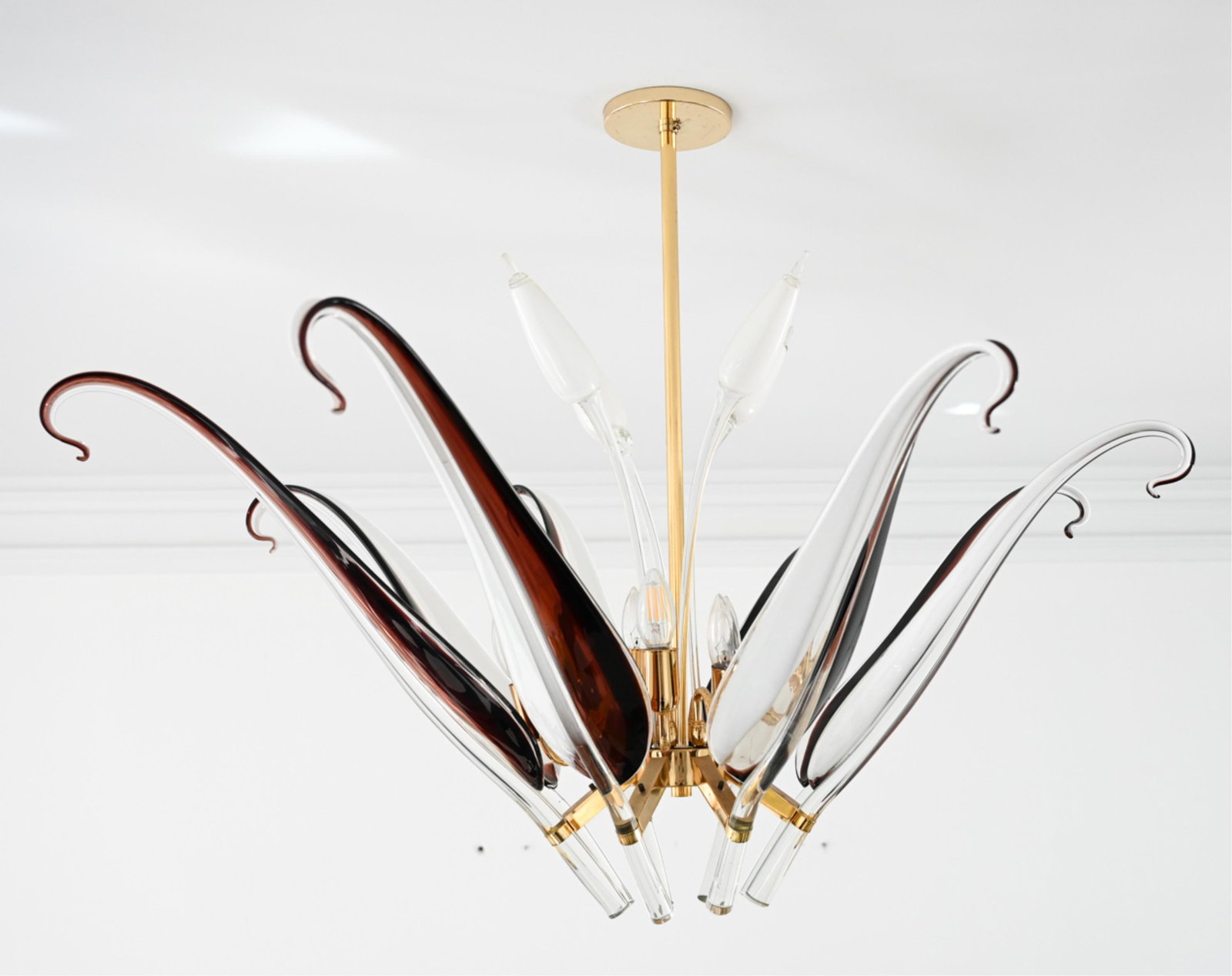ITALIAN MURANO GLASS CATTAIL CHANDELIER (1 of 13)