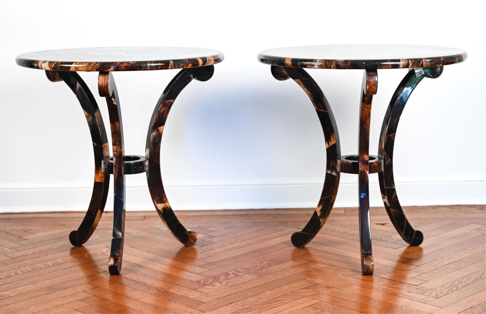 PAIR ENRIQUE GARCEL TESSELLATED HORN SIDE TABLES (1 of 12)