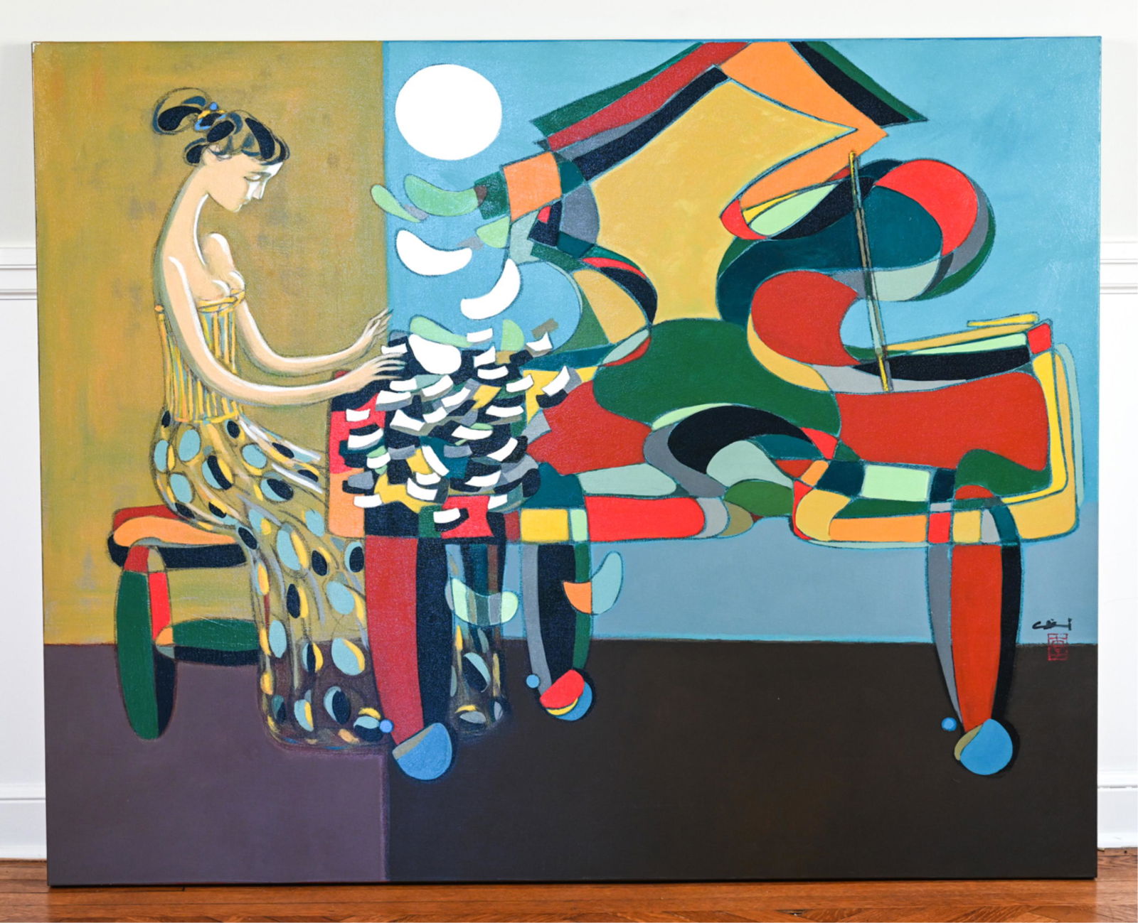 OVERSIZED CONTEMPORARY ABSTRACT PIANO PLAYER (1 of 11)