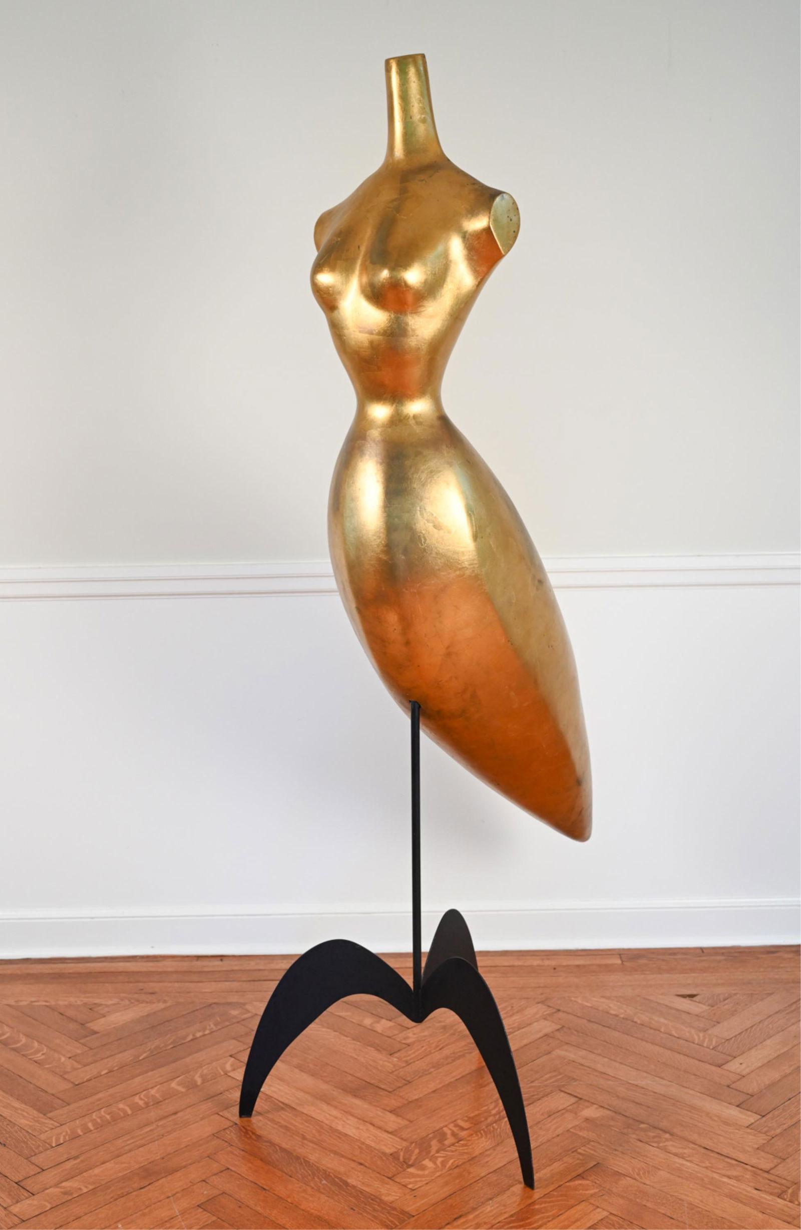 ABSTRACT GILT FIGURAL DRESS FORM SCULPTURE (1 of 14)