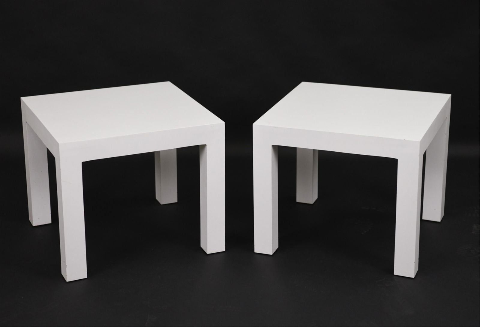 PAIR OF MILO BAUGHMAN PARSONS SIDE TABLES (1 of 14)