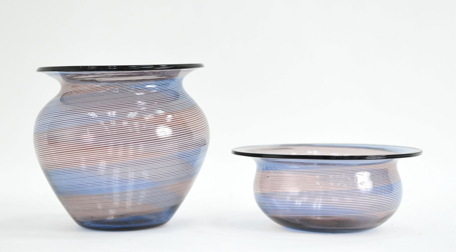 (2) BAROVIER & TOSO MURANO MEZZA FILIGRANA VASES (1 of 7)