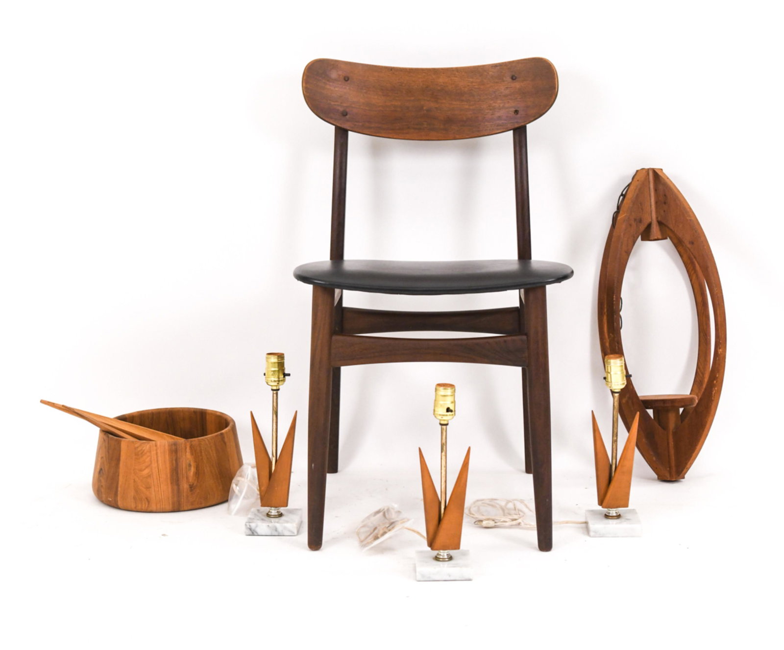 MID-CENTURY DECORATIVE TEAK GROUPING (1 of 14)