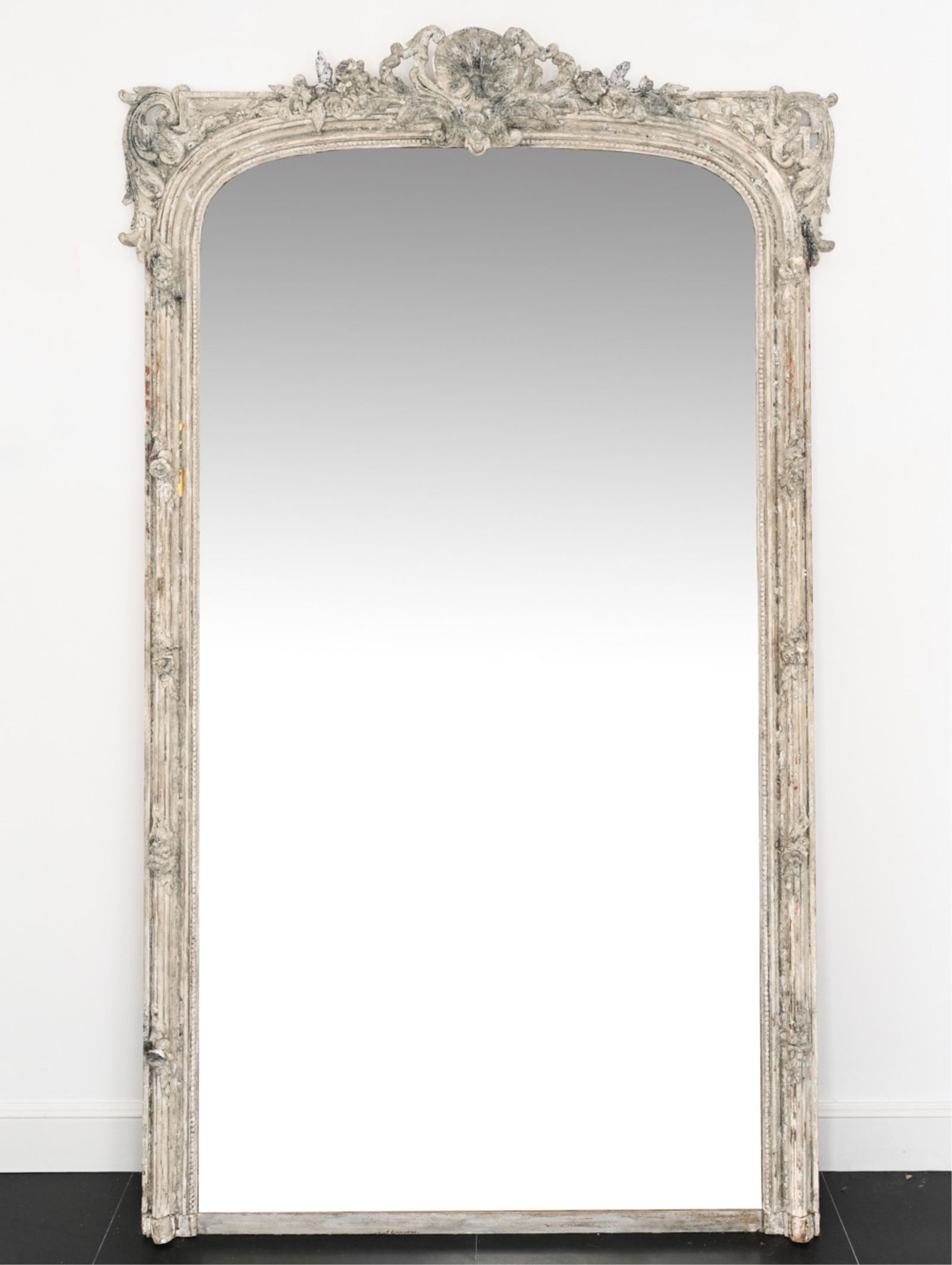 LARGE 19TH CENTURY CARVED WALL MIRROR (1 of 20)