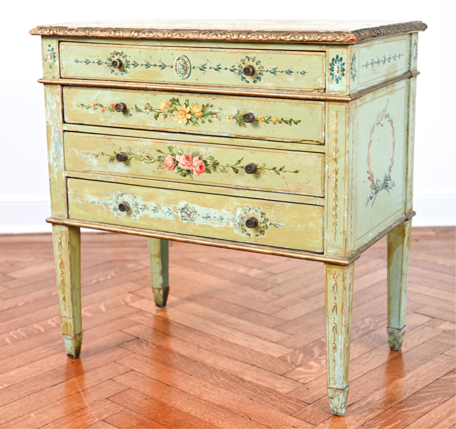 19TH C. PAINT DECORATED SMALL ITALIAN CHEST (1 of 19)