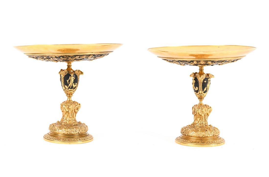 PAIR OF RENAISSANCE REVIVAL GILT TAZZAS (1 of 15)