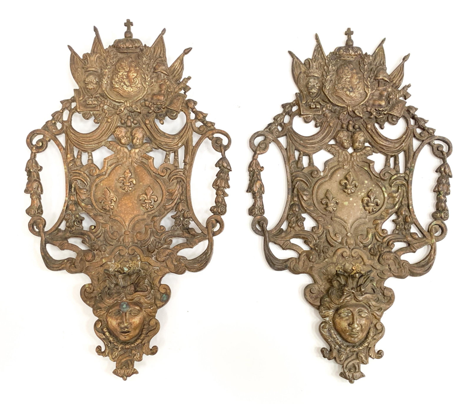 PAIR OF 19TH C. FRENCH BRONZE PLAQUES (1 of 10)