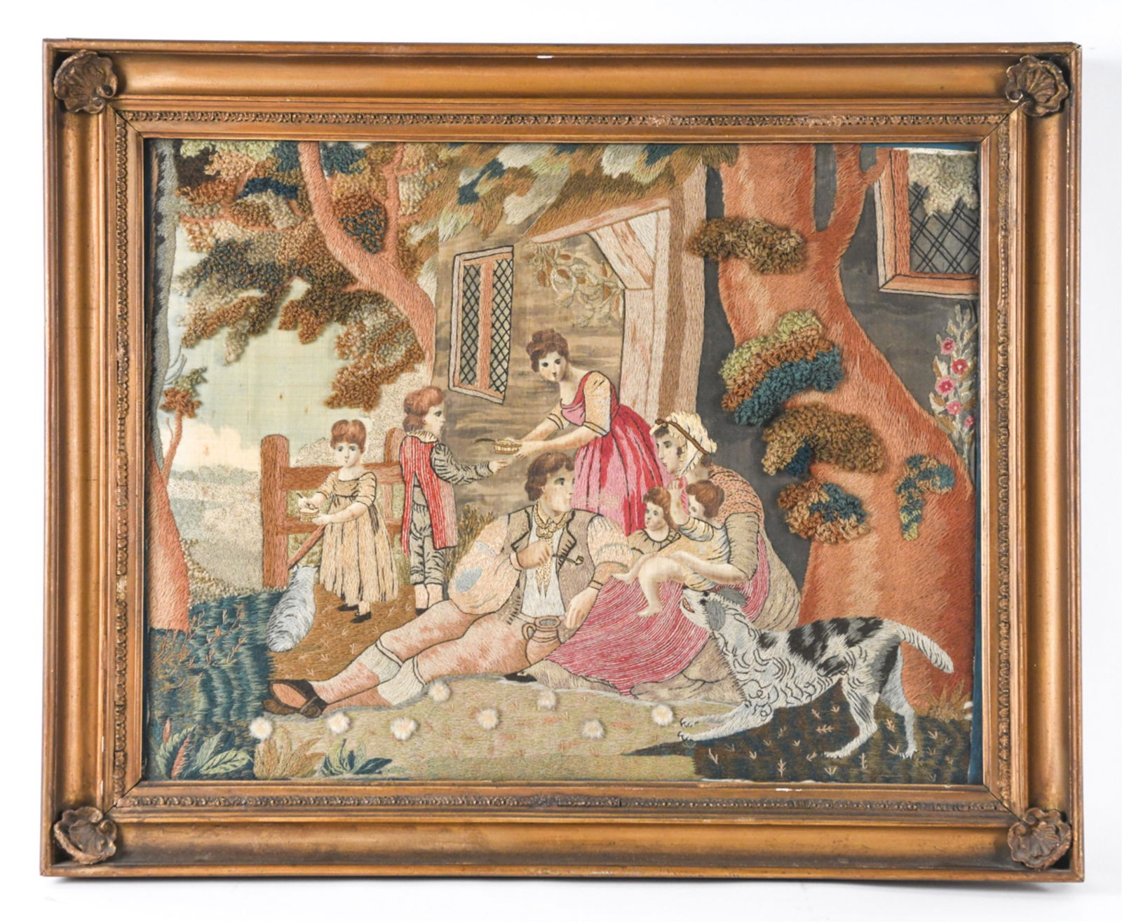 FINE EARLY 19TH C. BRITISH SILKWORK- WOOLWORK (1 of 11)