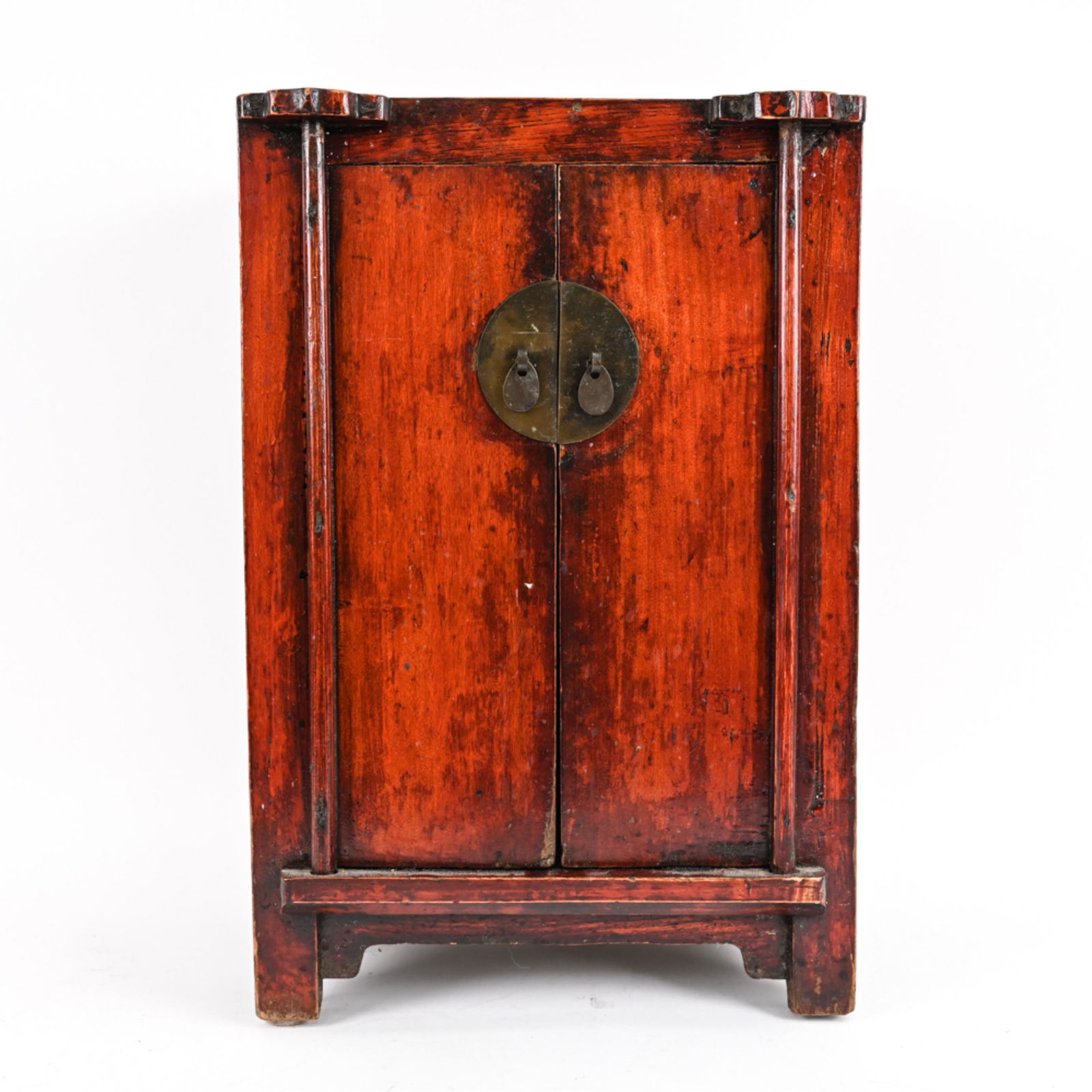 ANTIQUE CHINESE DIMINUTIVE RED CABINET (1 of 19)