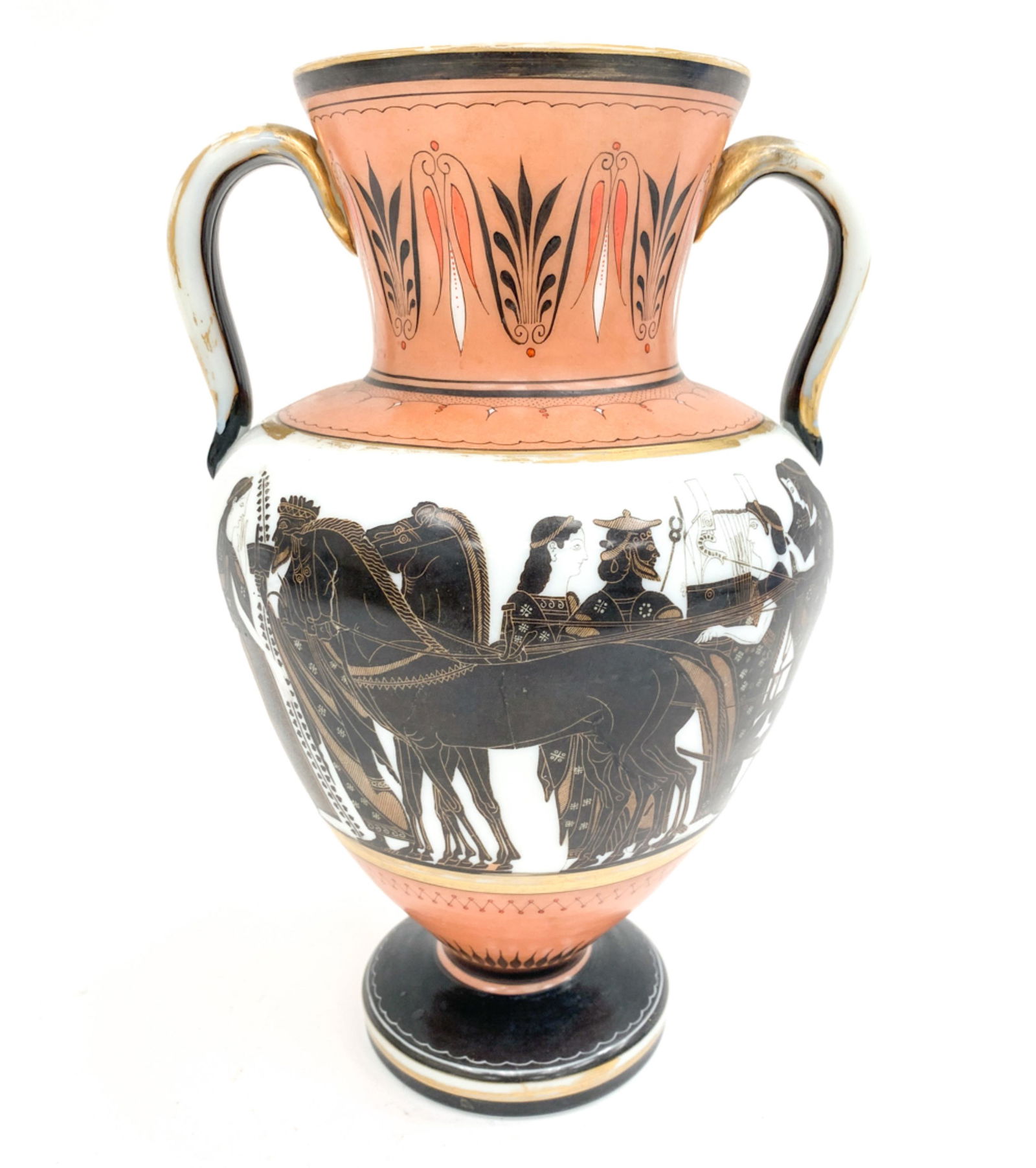 HIGHLY DETAILED 19TH C. BRISTOL GLASS CLASSICAL (1 of 8)