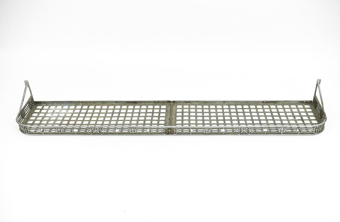 ANTIQUE NICKEL ON BRASS LUGGAGE RACK SHELF (1 of 16)