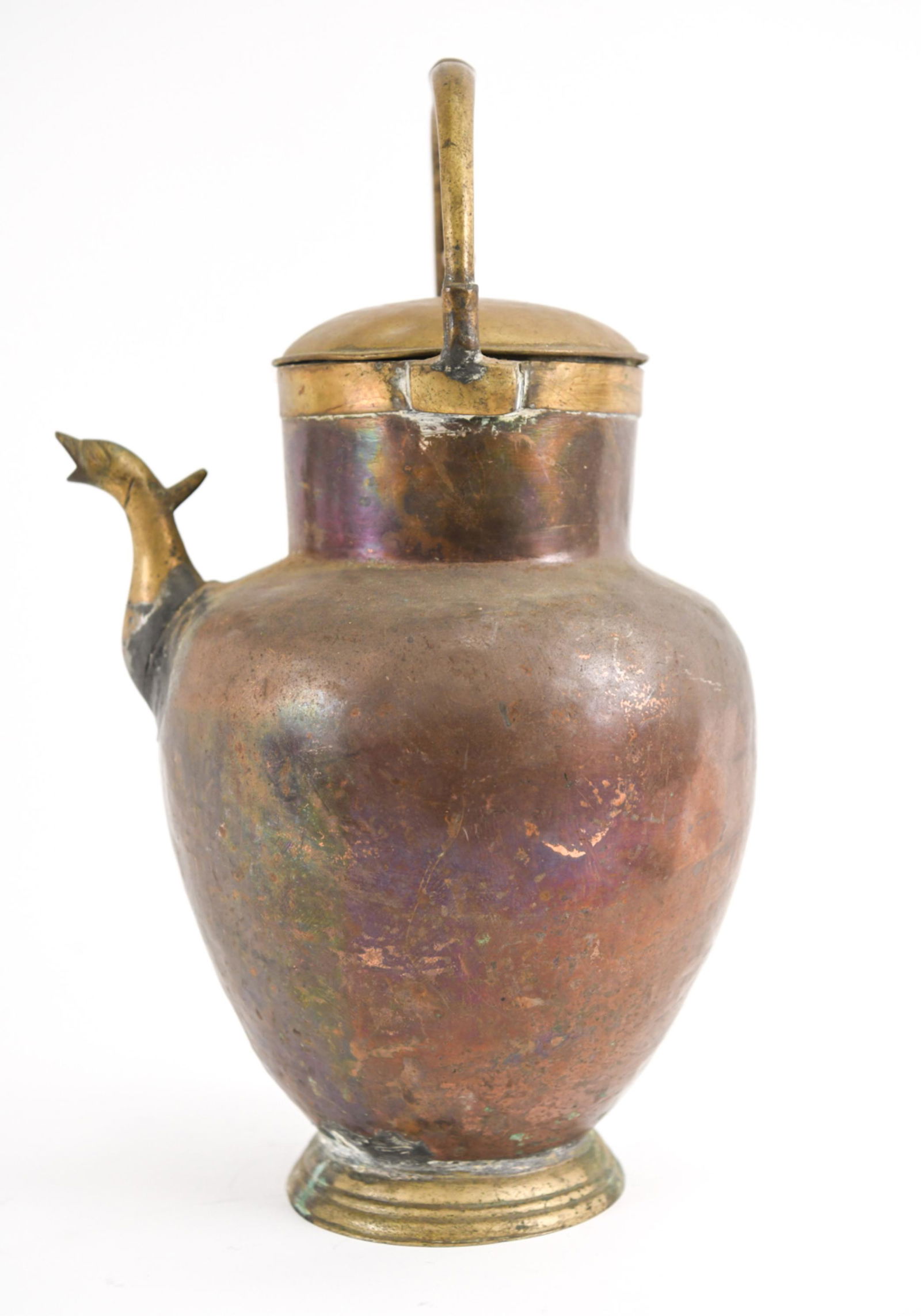 19TH. C FRENCH COPPER & BRASS PITCHER (1 of 12)