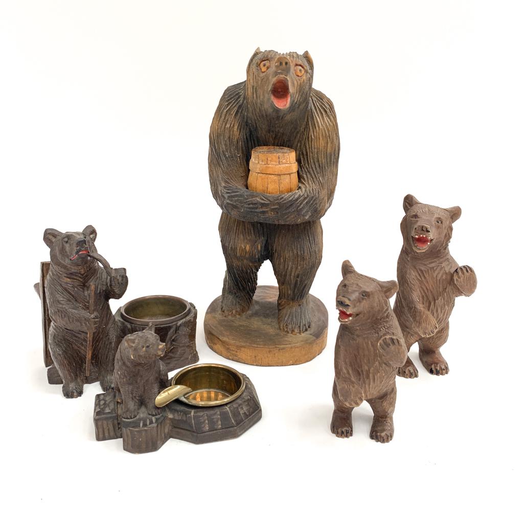 (5) GROUPING OF ANTIQUE BEAR CARVINGS (1 of 12)