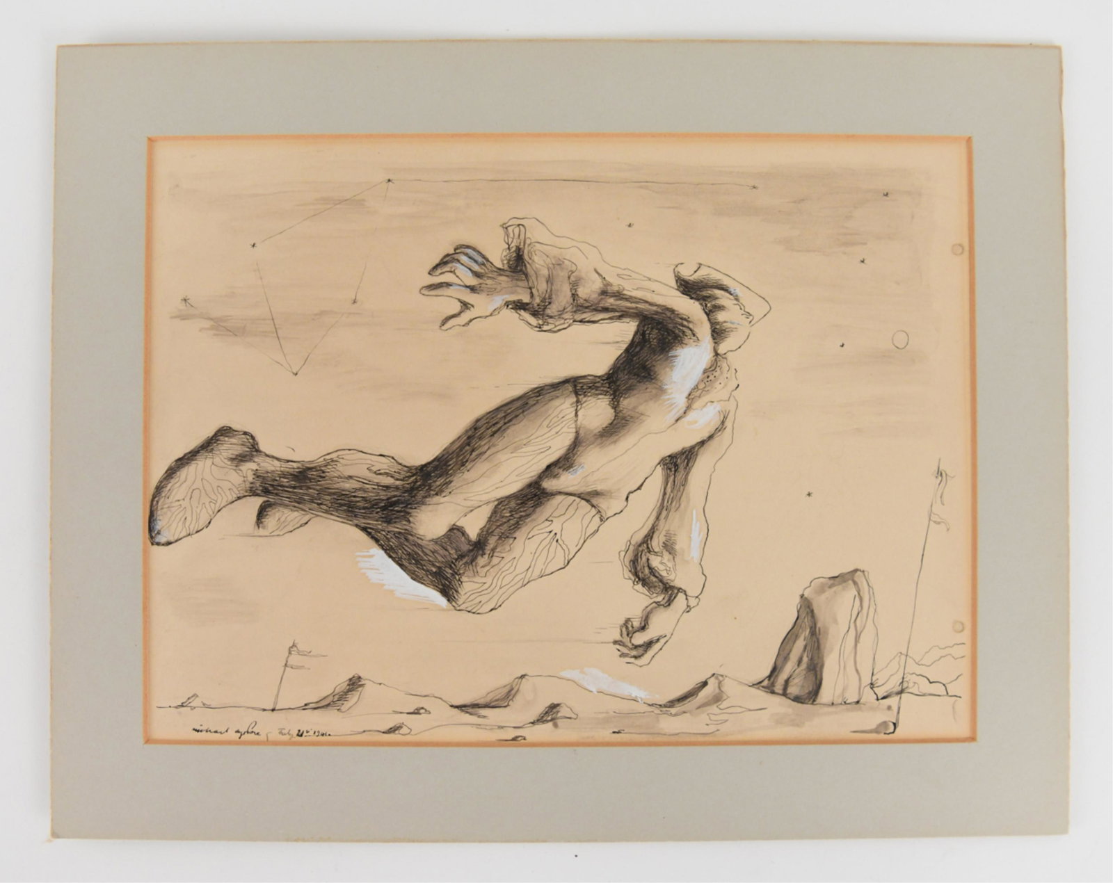 MICHEAL AYRTON, UK (1921-1975) PEN & INK DRAWING (1 of 7)