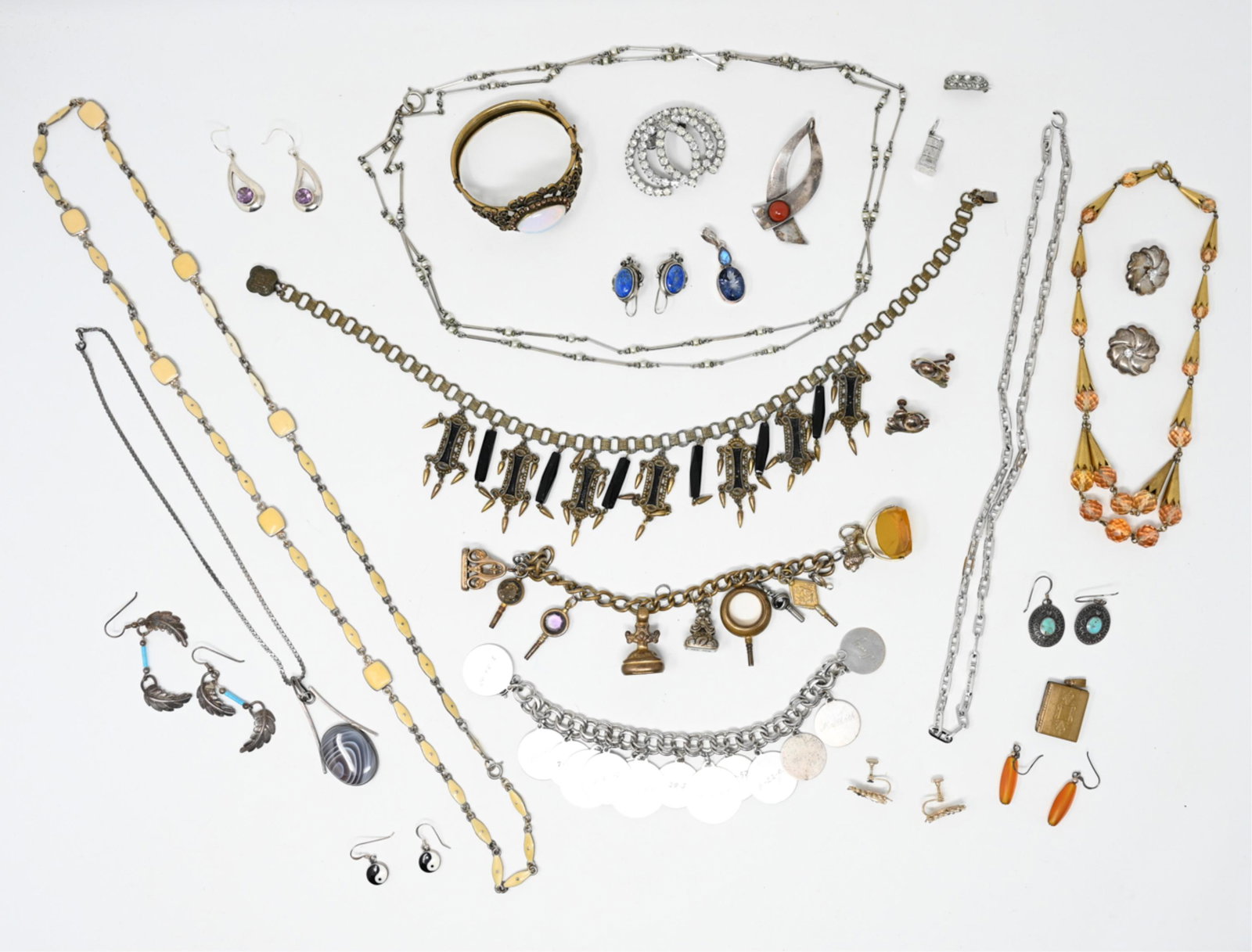GROUPING OF STERLING SILVER & ANTIQUE JEWELRY (1 of 16)