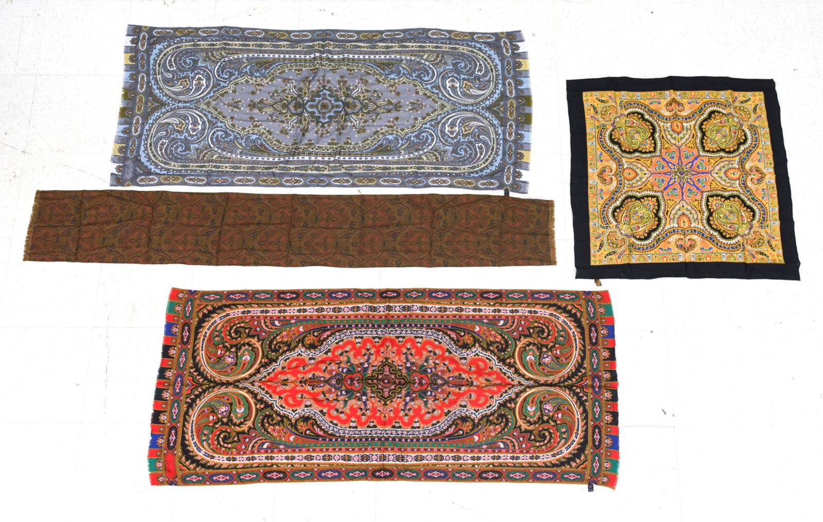 (4) VINTAGE WOOL & SILK SCARVES INCL. KENZO (1 of 18)