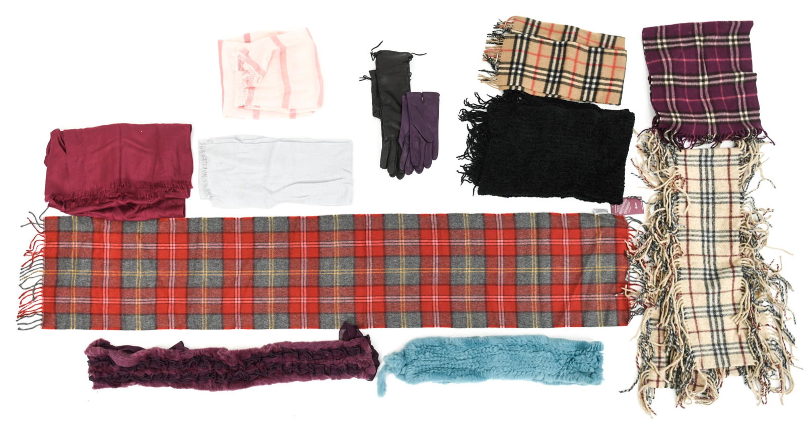 GROUPING OF WINTER SCARVES & GLOVES INCL. BURBERRY (1 of 12)