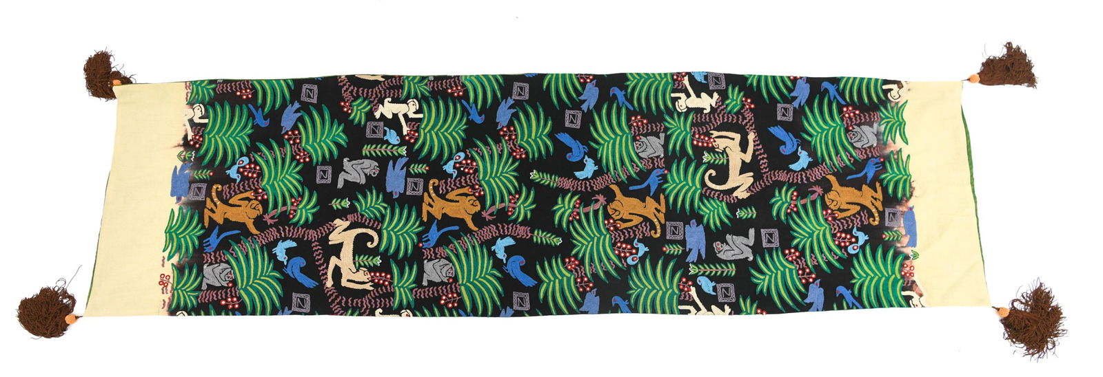 HAND-EMBROIDERED WOOL & SILK TAPESTRY SCARF (1 of 7)