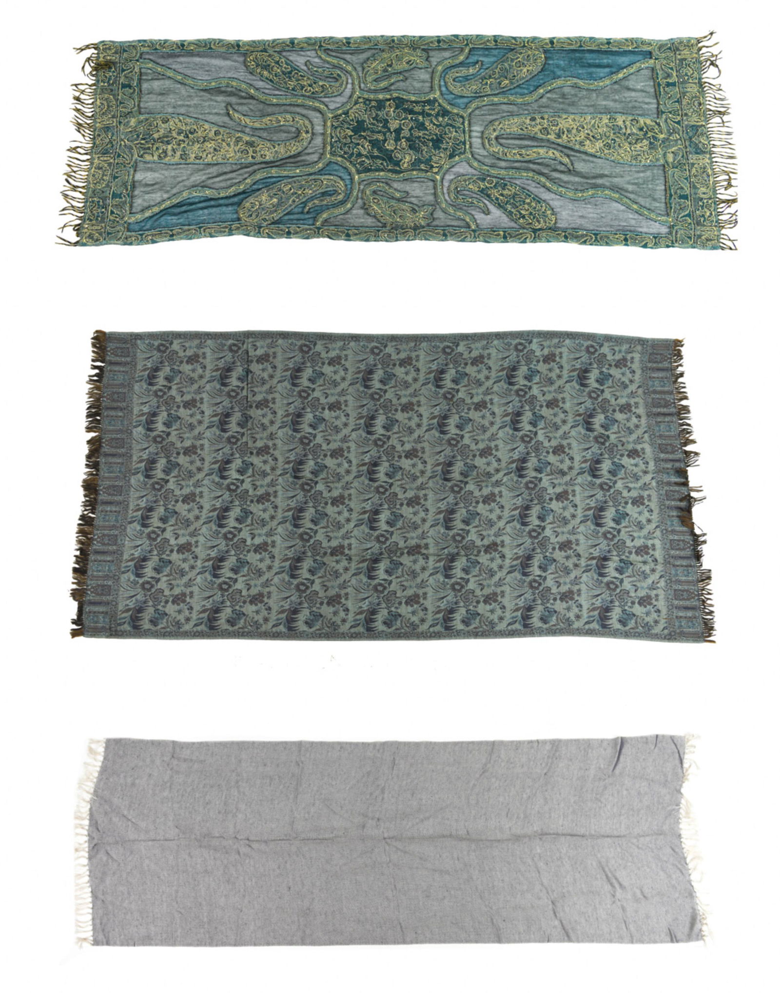 (3) FINE WOOL & SILK SHAWLS (1 of 17)