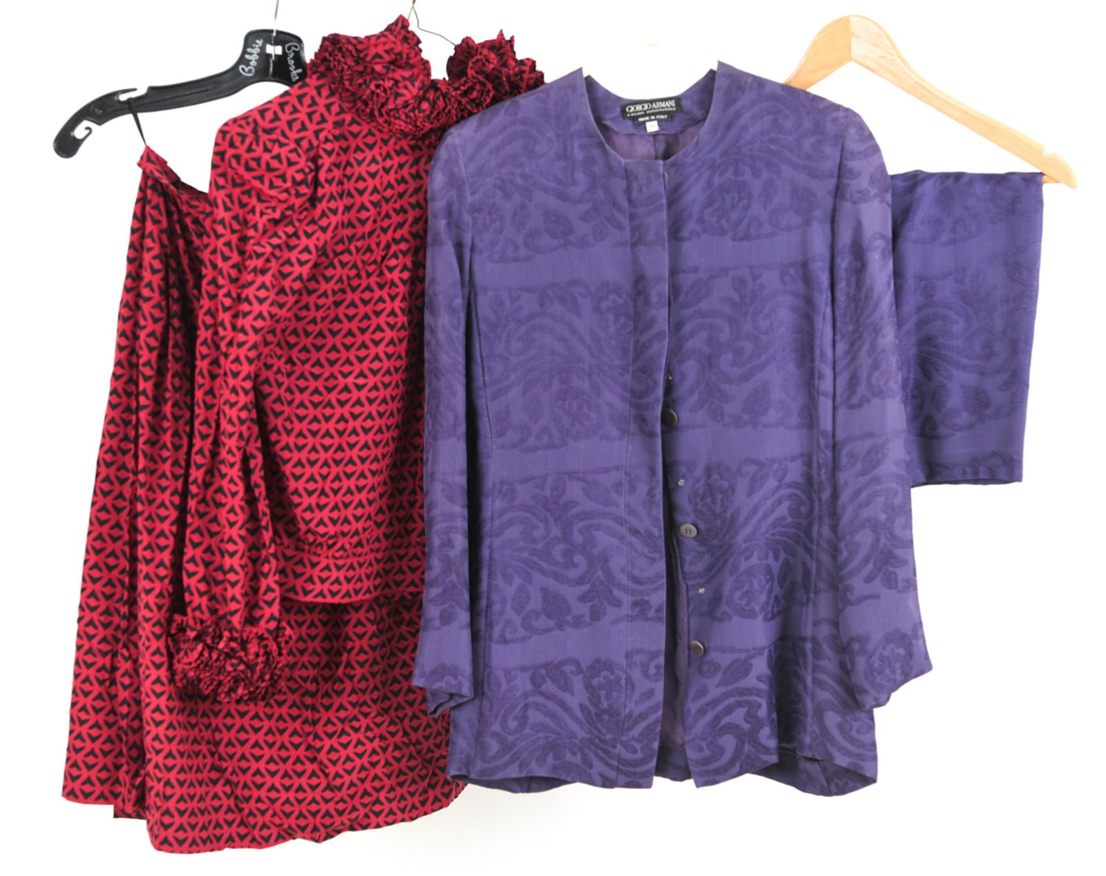 NINA RICCI & GIORGIO ARMANI SILK SKIRT SUITS 1980S (1 of 8)