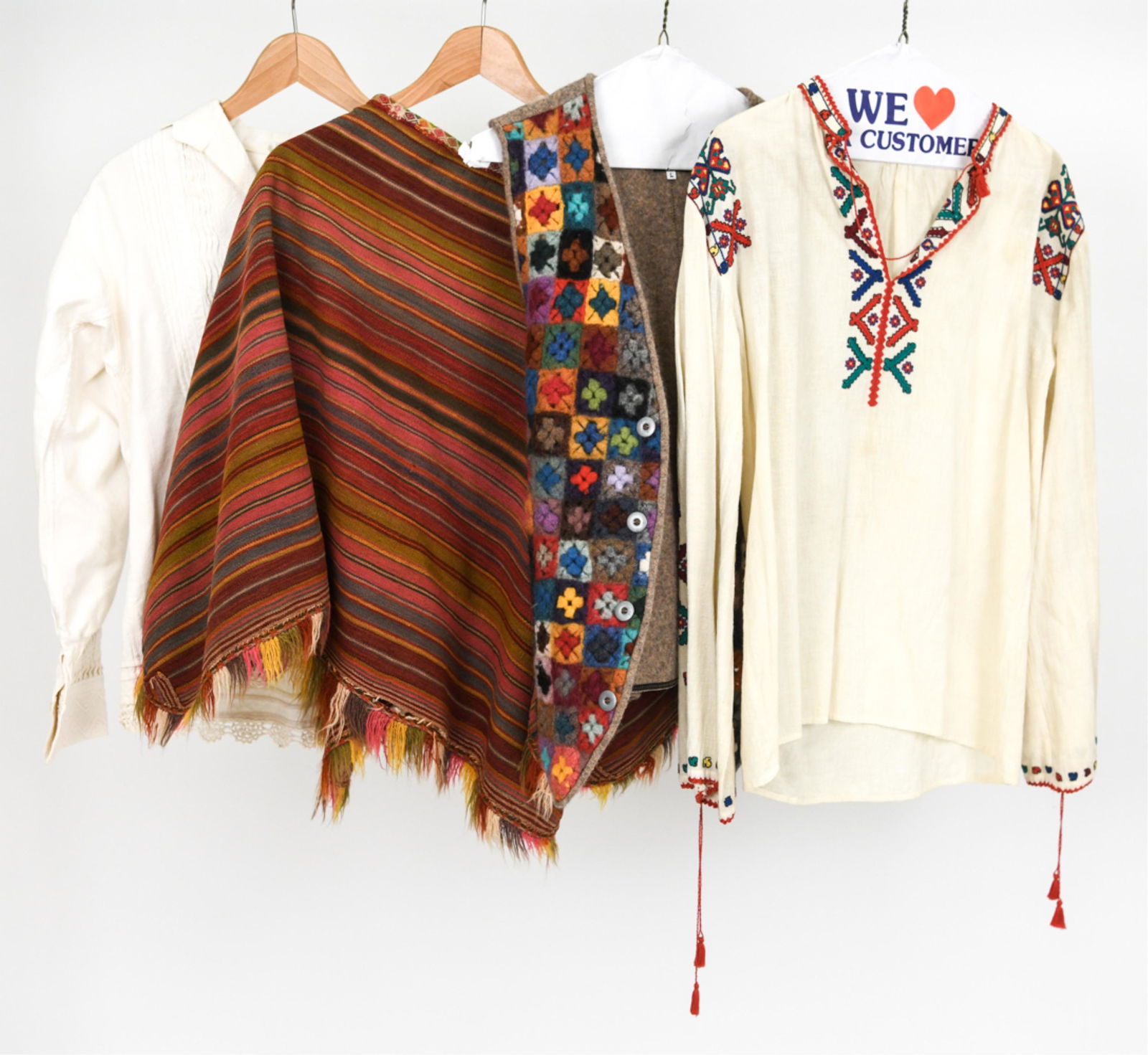 (4) C. 1970'S HIPPIE & ETHNIC FOLKWEAR TOPS, M/L (1 of 11)