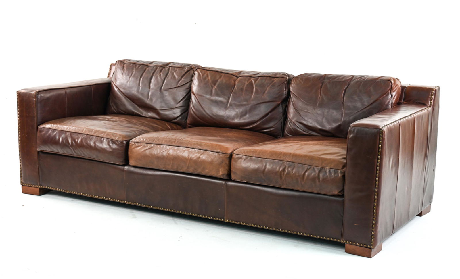 Restoration hardware leather sleeper cheap sofa