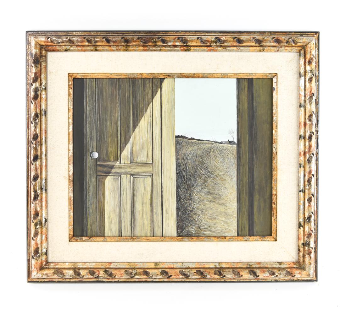 HERBST OIL ON MASONITE: Signed lower right. Dimensions: (Frame) H 24.5" x W 28.5", (Masonite) H 16" x W 20" Condition: Frame wear, discoloration to linen liner.