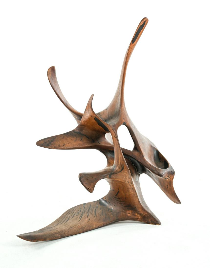 MID-CENTURY CARVED WOOD ABSTRACT SCULPTURE (1 of 20)
