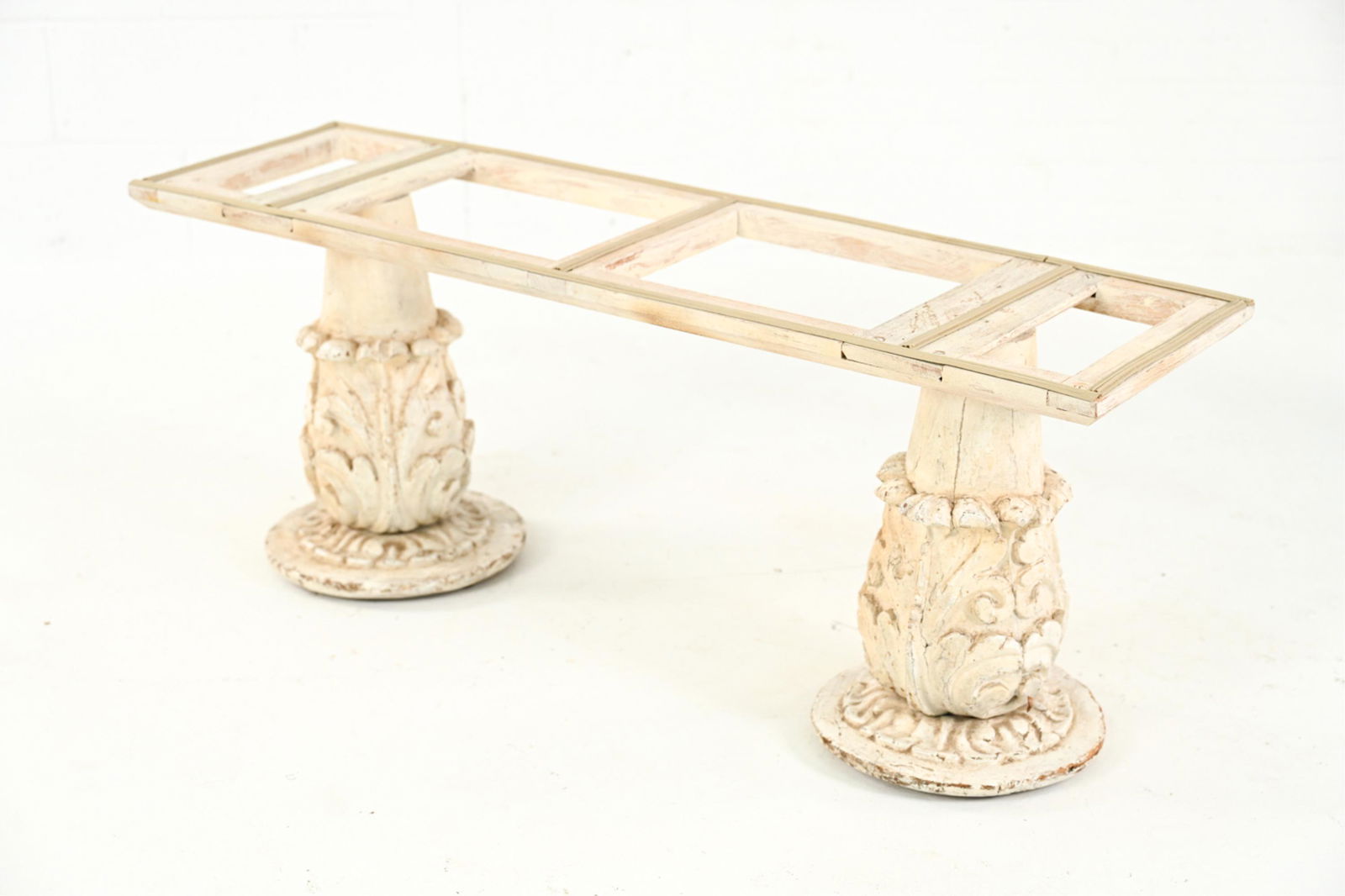 ANTIQUE CLASSICAL CARVED WOOD TABLE OR BENCH BASE (1 of 11)